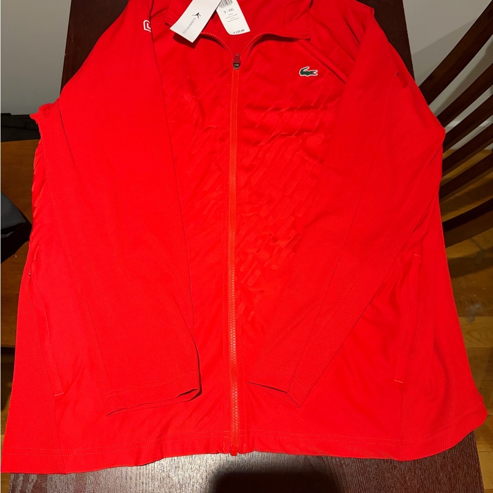 Lacoste x Novak Djokovic Red Performance Zip Up NWT $155 4XL XXXXL athletic wear
